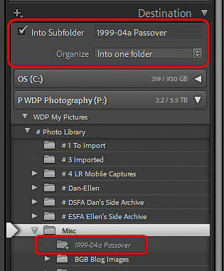 04 Import Dest New Named Folder