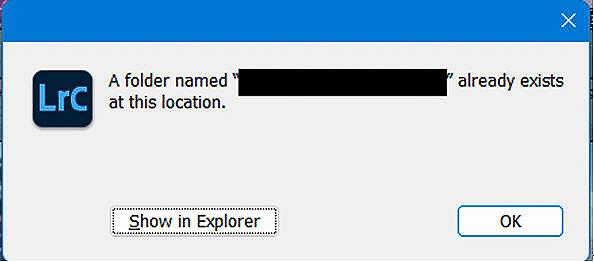 36 Folder Already Exists msg
