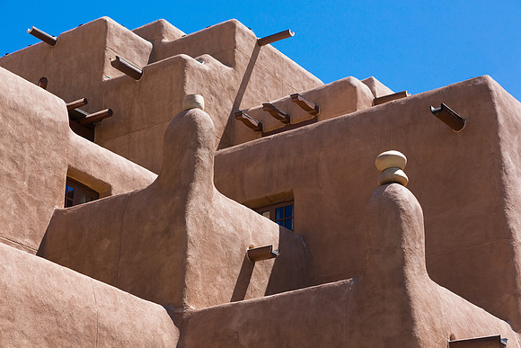 SW American Pueblo style architecture, Inn at Loretto, Santa Fe, NM