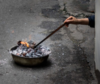 Ritual burning of money, Hanoi Vietnam