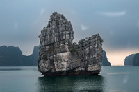 Rocky Island in Ha Long Bay Vietnam