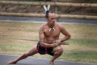 Maori reenacting welcoming ceremony