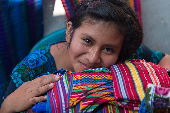 Teen with her work (San Andres ceballos, Guatemala, 2014)