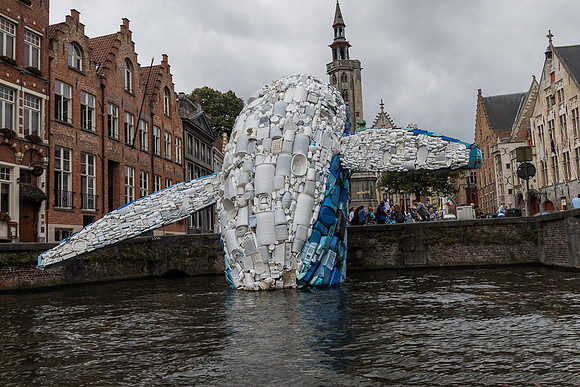Brugge Plastic Whale.  Bruges, France