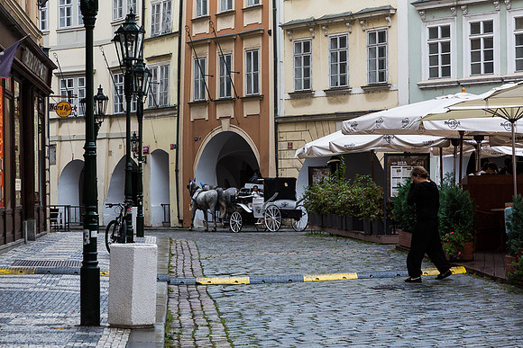 Carriage and walker after the rain