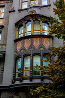 Wild House window, Jewish Quarter, Prague, CZE