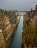Corinth Canal on rainy day