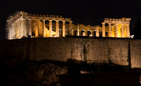 Parthenon at night from Divani Acropolis Hotel