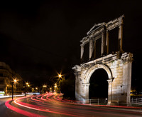 Hadrian's Gate at night