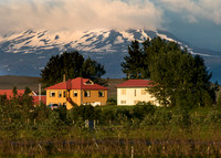 Mt Hekla with farm buildings