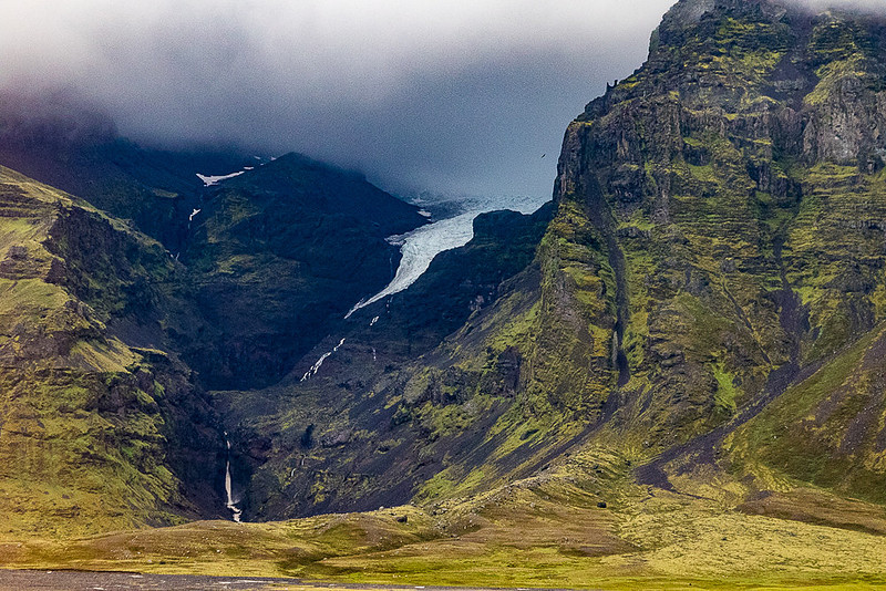 Glacier and waterfall, East of Hof