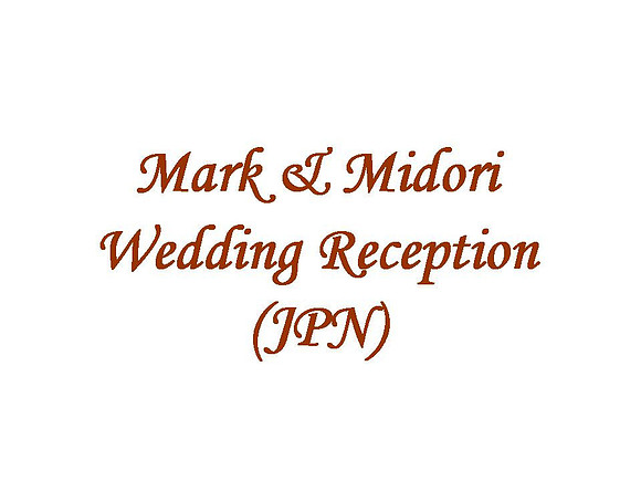 Mark & Midori Wedding Reception (JPN)