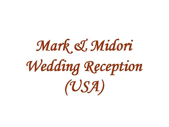 Mark & Midori Wedding Reception (USA)