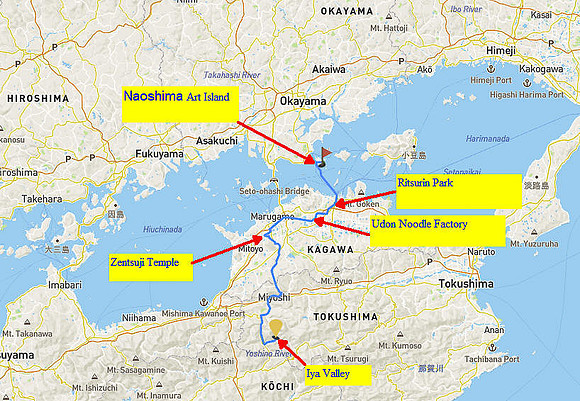 02 # Map 10 Iya Valley to Naoshima Island