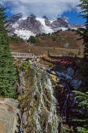 Mt. Rainier and Myrtle Falls