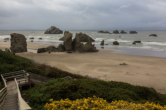 Bandon Beach with stairs