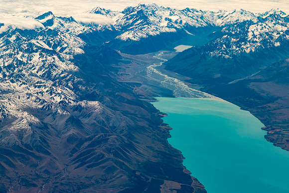 Lake Pukaki in Southern Alps, NZ
