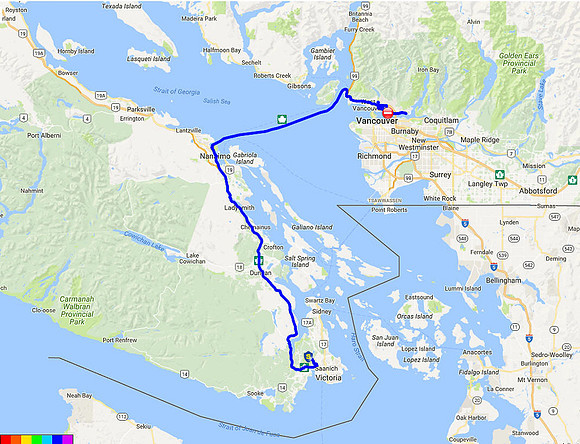 01 Map 5 - Victoria to Vancouver