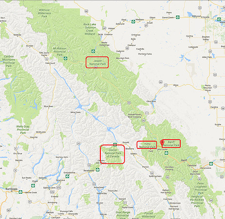 01 Map 10 - Banff, Jasper, Yoho overview map