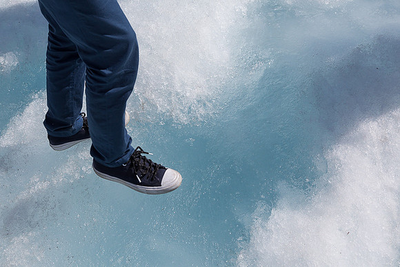 Sneakers on the ice