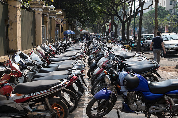 Motor Scooters galore.  Hanoi