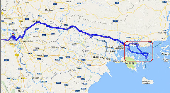 01 Map Hanoi to Ha Long