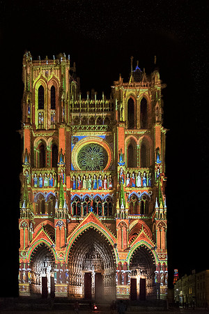 Laser light Show,  Notre Dame Cathedral of Amiens #2