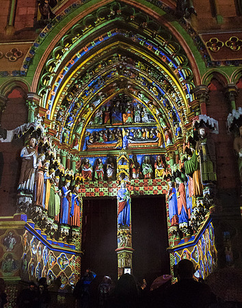 Laser light Show,  Notre Dame Cathedral of Amiens #3