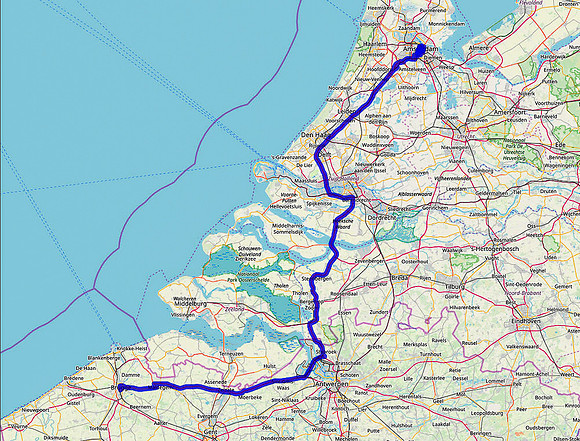 02 Map Blog #7 Bruges to Amsterdam