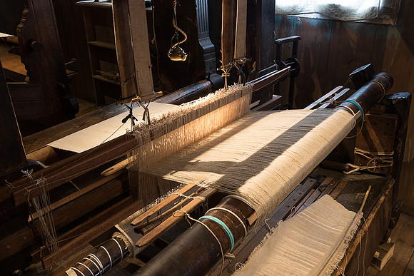 Hand loom in Weaver's house.  Zaanse Schans, Netherlands