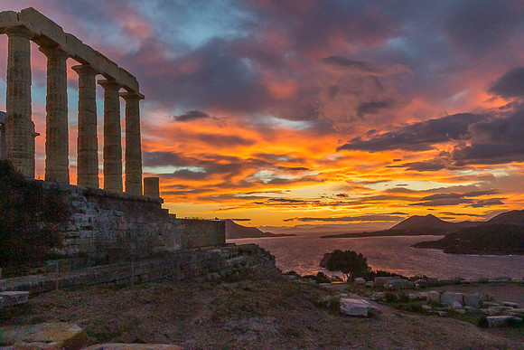 Temple of Poseidon Sunset