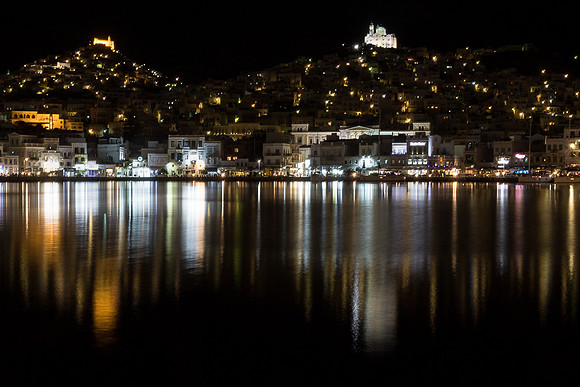 Ermoupoli waterfront at night #1