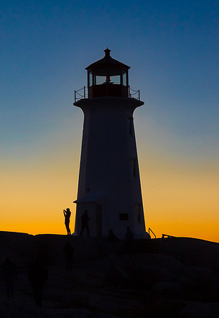 Peggys Point Lighthouse Sunset Silhouette
