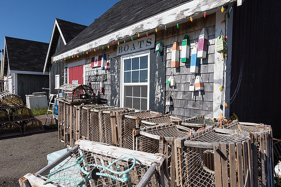 Lobster traps, Boats, and Buoys (North Rustico PEI, Canada)