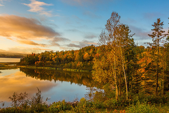 Autumn Sunrise in quiet Cape Dauphine Cove, (Cape Breton Island, NS Canada)