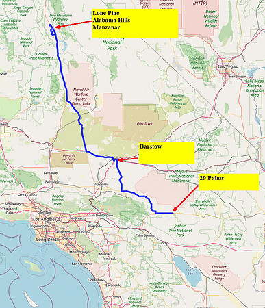 02 Map 3 - Lone Pine to 29 palms