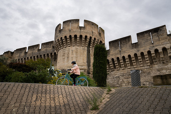 Bicycle and City Wall, Avignon, FR