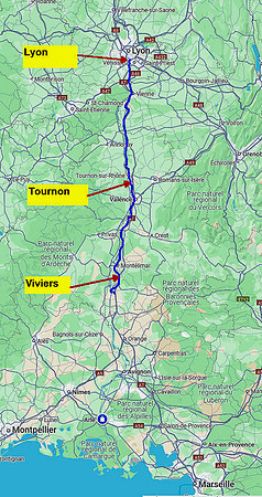 01 Map Lyon to Viviers