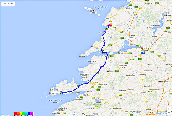 01 2016-06-12 Map Day 14 Dingle to Ennistimon