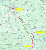 02 Map Paris to Chalon Sur-Saone